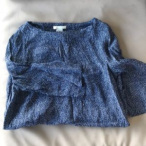 Blue patterned blouse